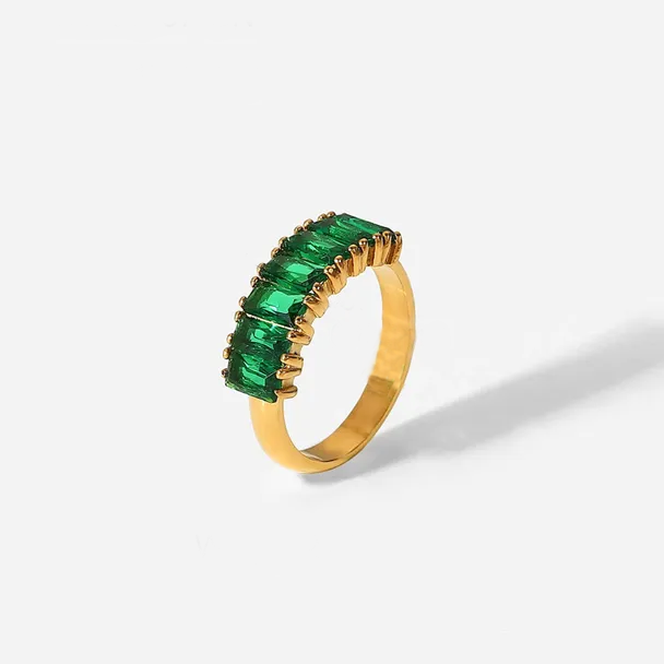 Bague Green Baguette Cut
