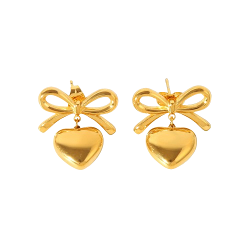 Heart Bow Earings