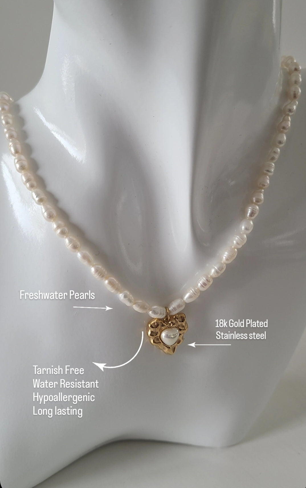 Collier Golden Heart Pearl