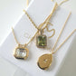 Olive Green Zirconia Pendant Necklace